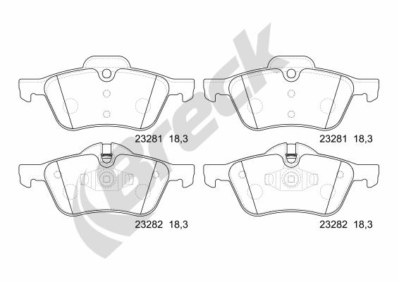 Placute frana BRECK 23281 00 701 00